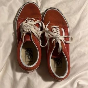 Red suede vans